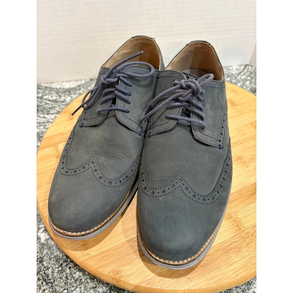 Cole Haan Mens‎ Gray Leather Grand OS Wingtip Oxford Dress Shoes 10.5W